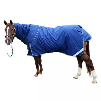 INTREPID INTERNATIONAL Pro-Trainer Navy Turnout Blanket with Detachable Neck Cover (TO68BL3)