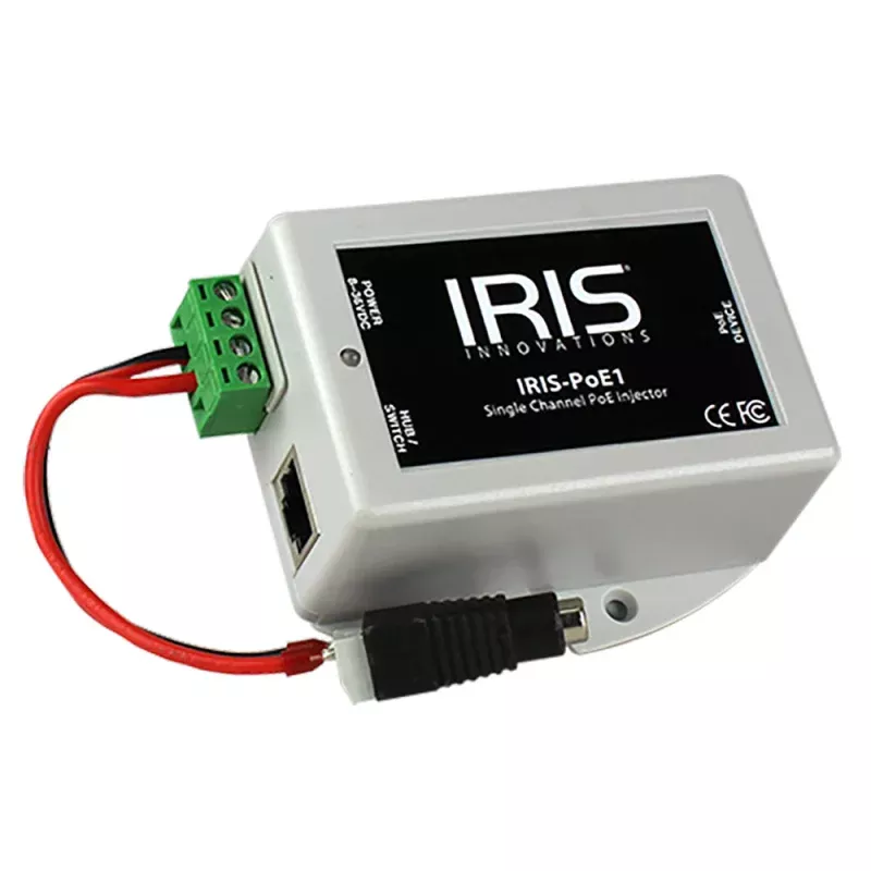 Iris Single Channel PoE Injector – 8-36VDC Input Voltage48VDC Output
