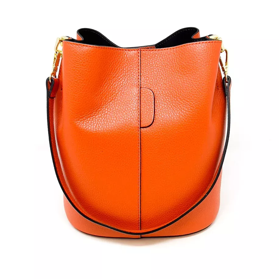 Italian Made All Leather Bucket Bag