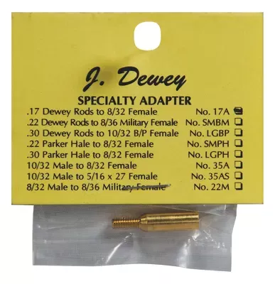 J Dewey Specialty Adapter Converts .17/.20 Caliber Rods to Accept 8/32 Brushes