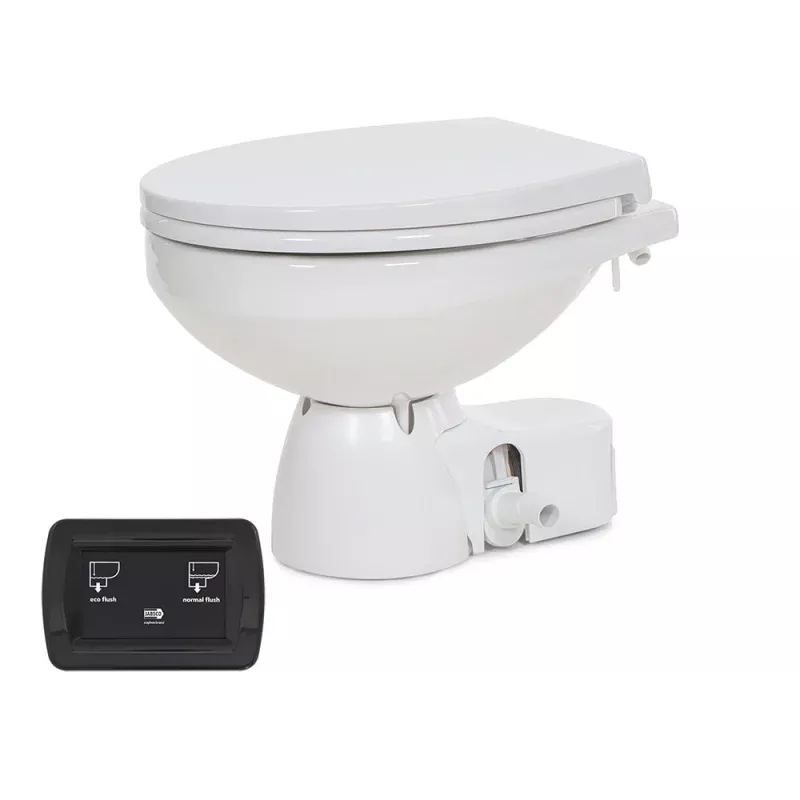 Jabsco Quiet Flush E2 Fresh Water Toilet Regular Bowl – 24VSoft Close Lid