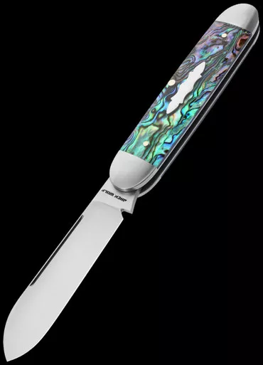 Jack Wolf Knives Equal End Abalone Folding Knife