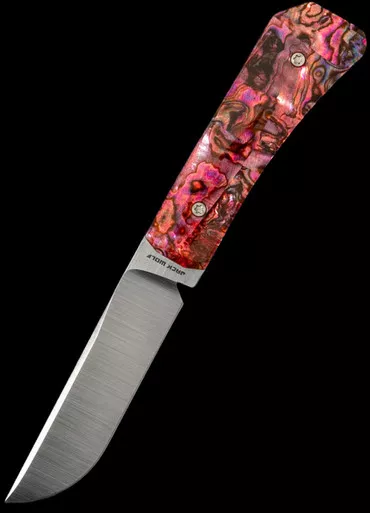 Jack Wolf Knives Pioneer FIXedc Red Abalone Fixed Blade