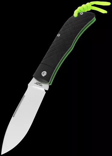 Jack Wolf Knives Timber Jack Black G10 Cross Hatch 2 Folding Knife