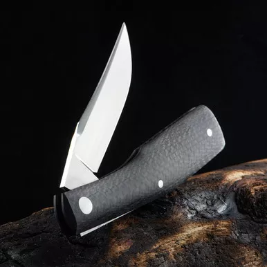 Jim Dunlap Gun Stock Carbon Fibre Folding Knife