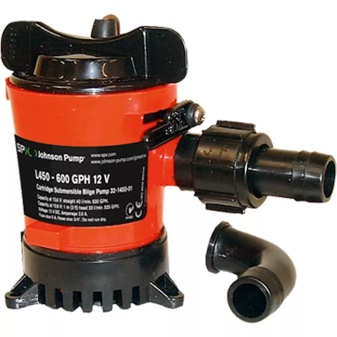 Johnson Pump 12 V 498 GPH Electric Impeller Submersible Bilge Pump• 32503