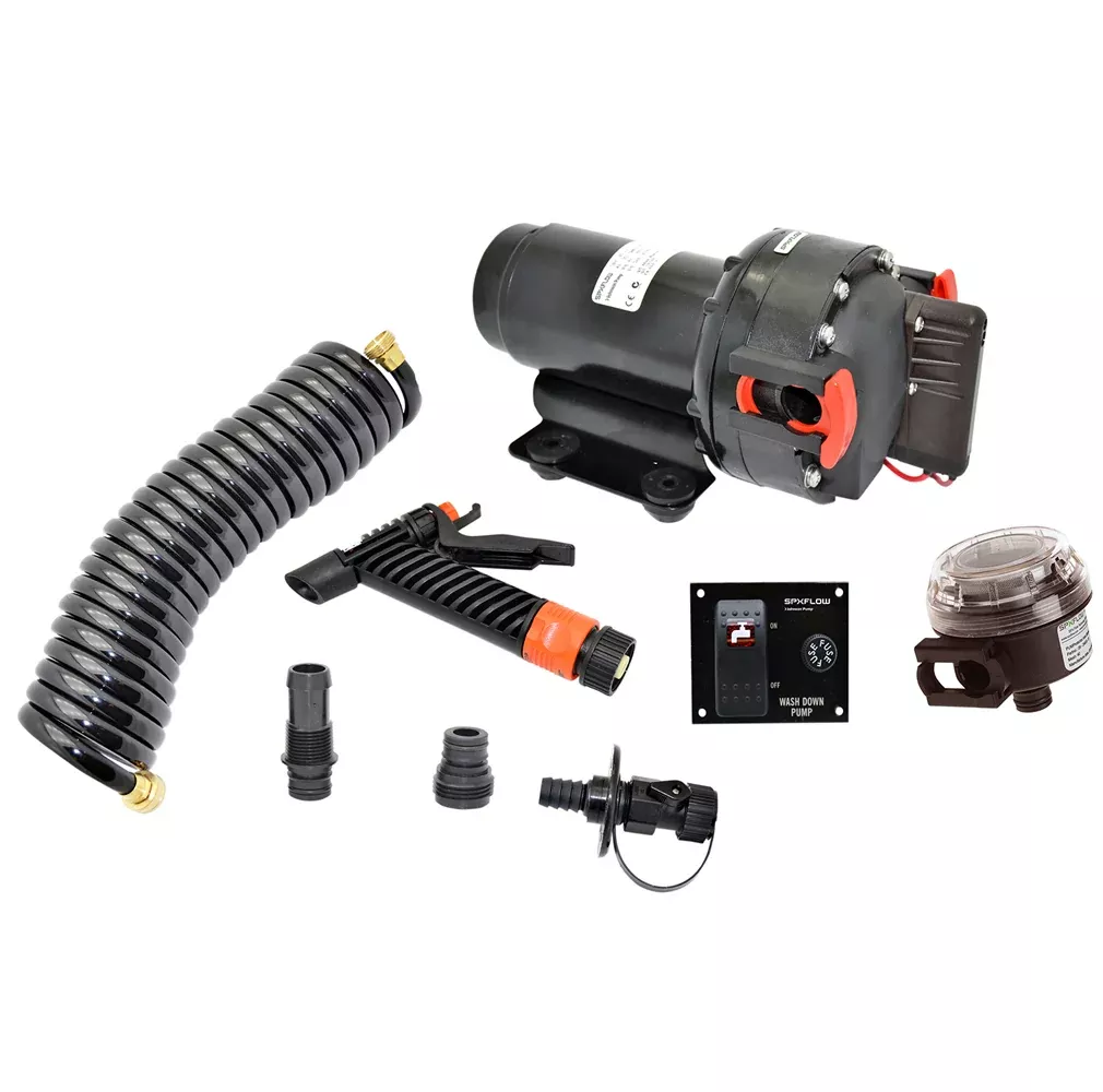 Johnson Pump 5.2 GPM Aqua Jet Washdown Pump Kit w/Hose – 24V [64534-24]