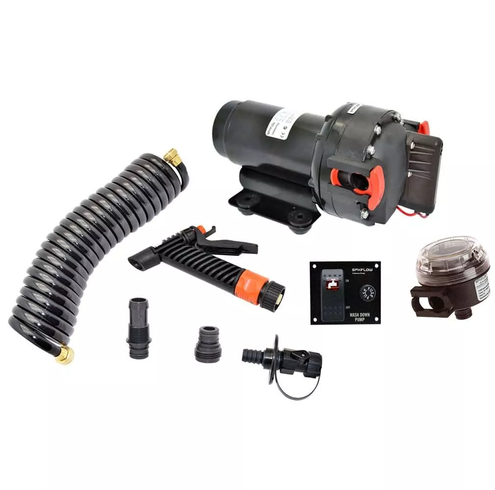 Johnson Pump 5.2 GPM Aqua Jet Washdown Pump Kit with Hose - 24V - 64534-24