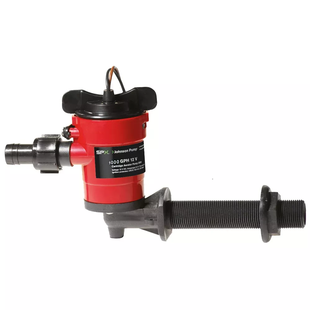 Johnson Pump Cartridge Aerator 1000 GPH 90 Degree Intake – 12V [38103]