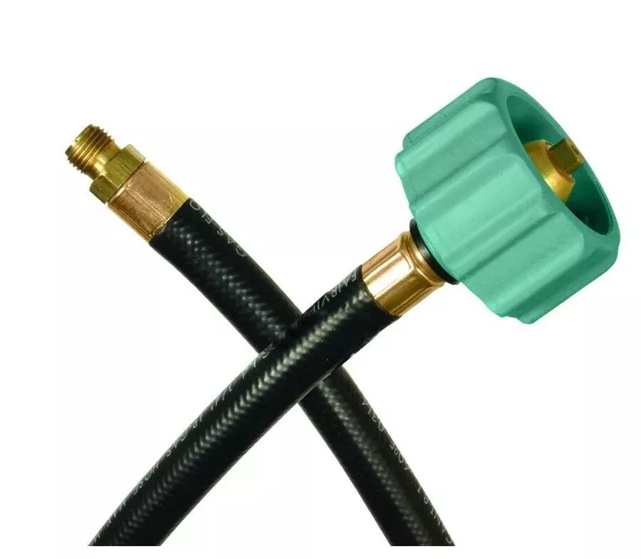 JR Products 12″ Pigtail LP Gas Hose (ACME Nut to 1/4″ Male Inverted Flare)• 07-30715
