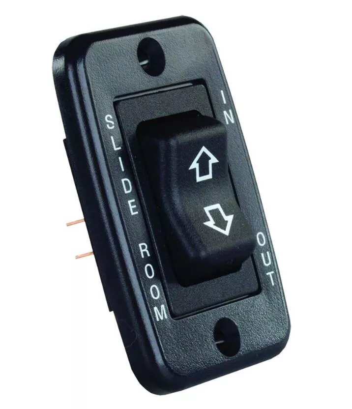 JR Products Low Profile Single Slide-Out Switch, Black• 12355