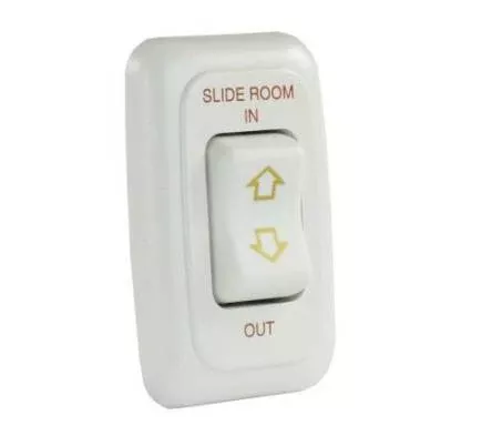 JR Products Single Slide-Out Switch Assembly w/ Bezel, White• 12075