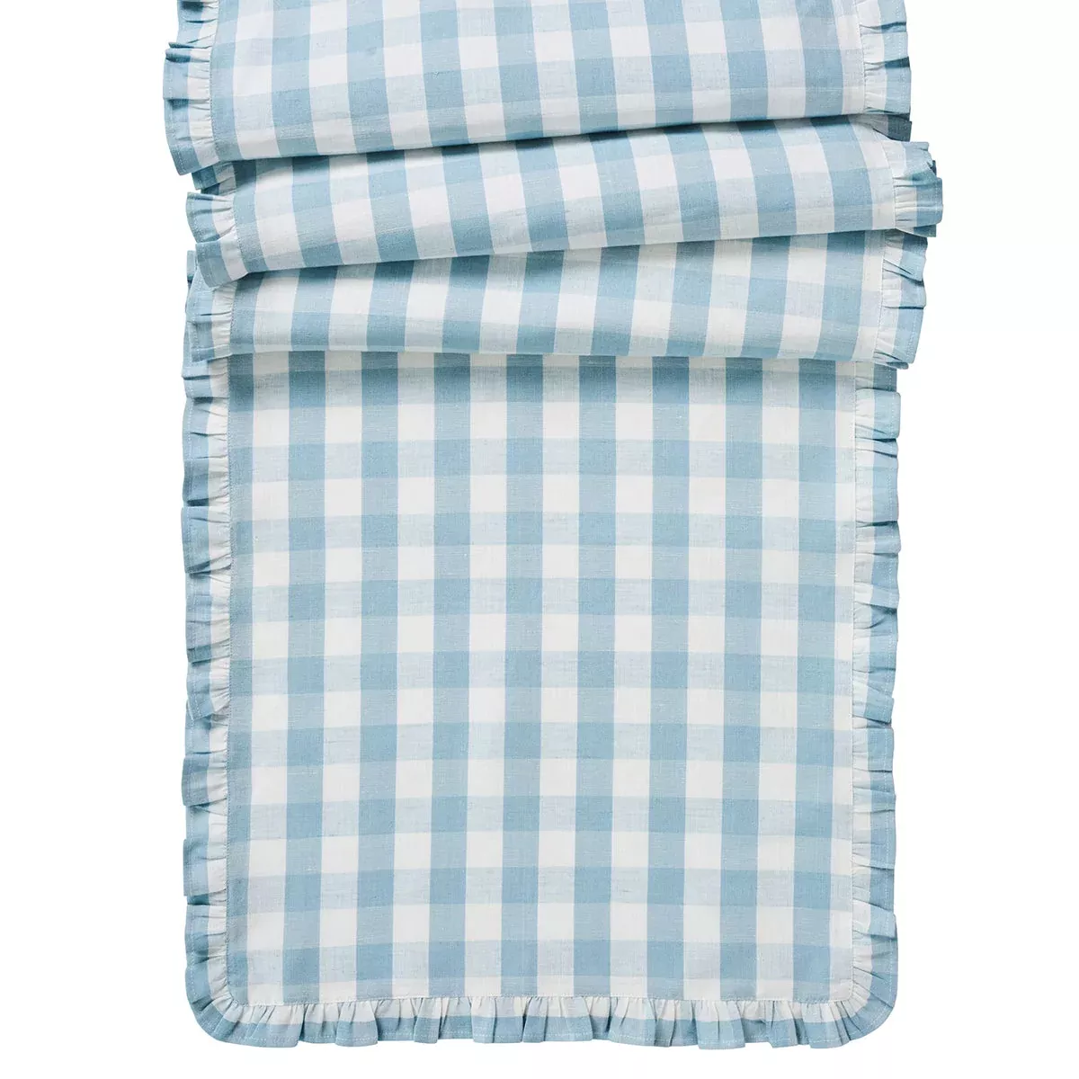 Juliska 18" x 90" Gingham Ruffle Table Runner