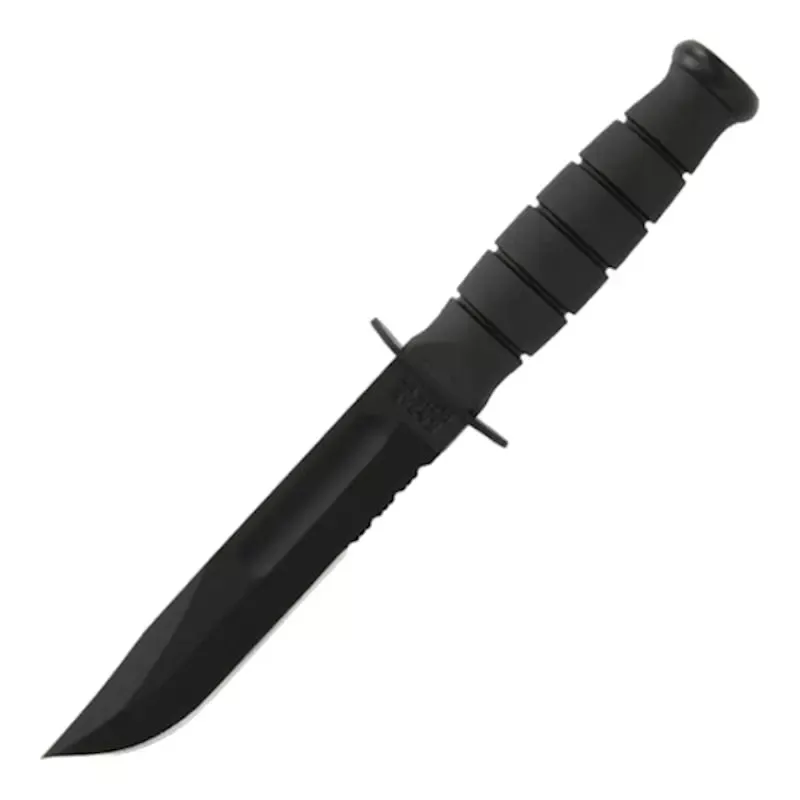 KA-BAR Short KA-BAR Serrated Edge Knife w/ Hard Sheath 5.25"