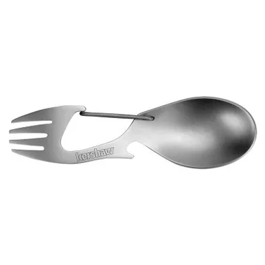 Kershaw 1140X Ration (Spoon, Fork, Bottle Opener, & Carabiner), Silver