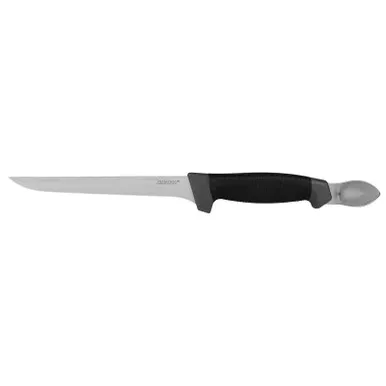 Kershaw 1243SH 7" Boning Knife w/ Spoon Trailing Point Plain Edge Blade, Gray & Black Handle