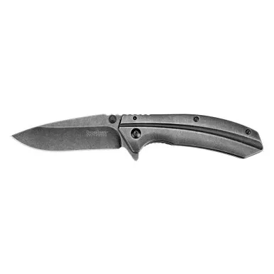 Kershaw 1306BW Filter Folding Knife Assisted SpeedSafe Drop Point 3.25" Black-Oxide BlackWash Coating 4Cr14 Plain Edge Blade, BlackWash Handle