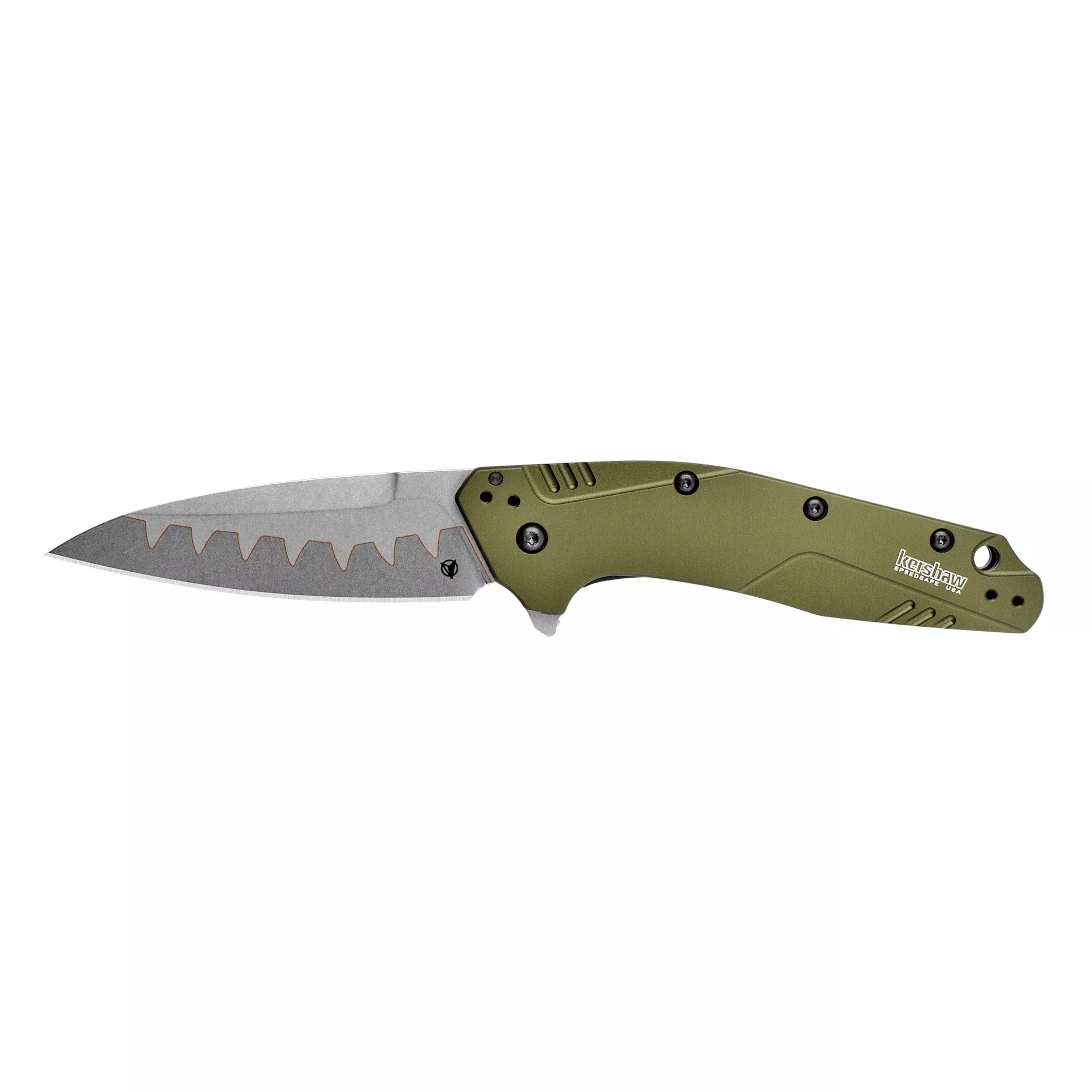 Kershaw Dividend Folding Knife, Composite CPM D2/N690 Blade, Olive Aluminum Handle – 1812OLCB