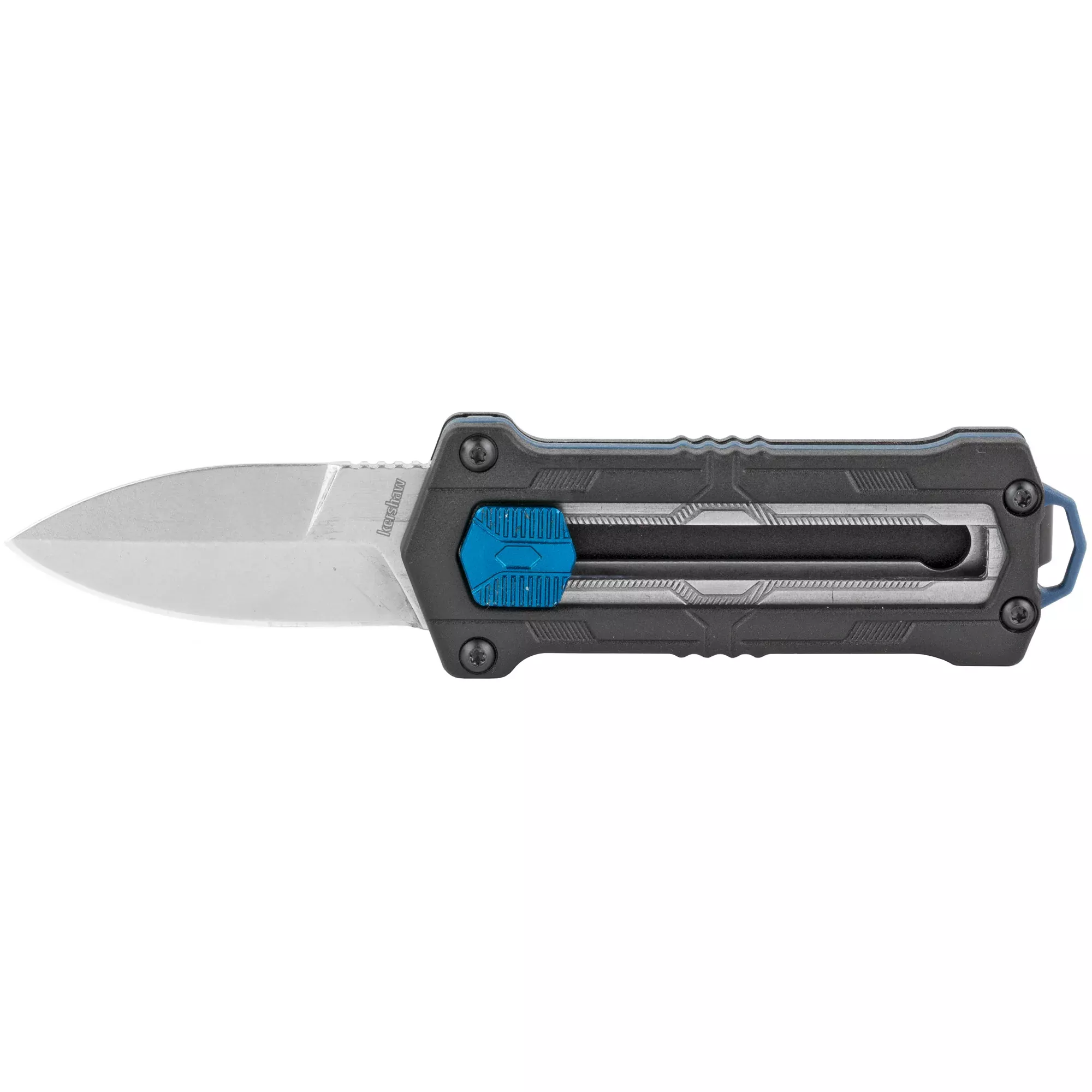Kershaw Kapsule Out-the-Front Sliding Button Lock Knife, 1.9 in Stonewashed Spear Point, 1190