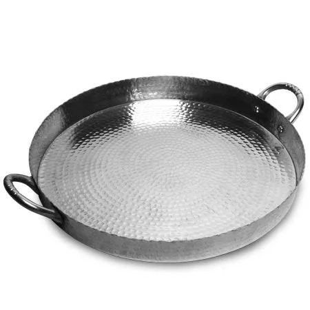 Kevin's 19" Hammered Round Scalloped Tray
