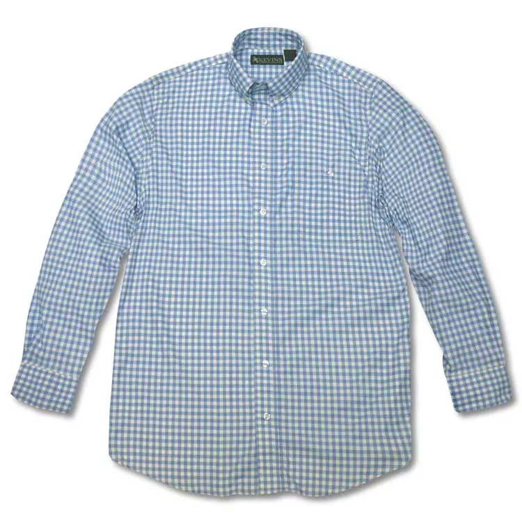 Kevin's Blue Gingham Performance Long Sleeve Fishing Shirt