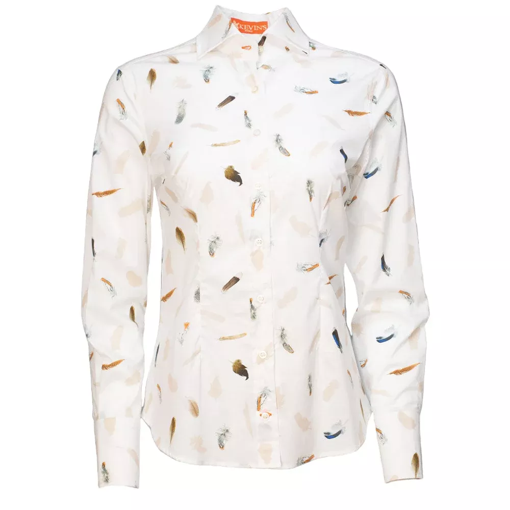 Kevin's Finest Ladies Floating Feathers Blouse