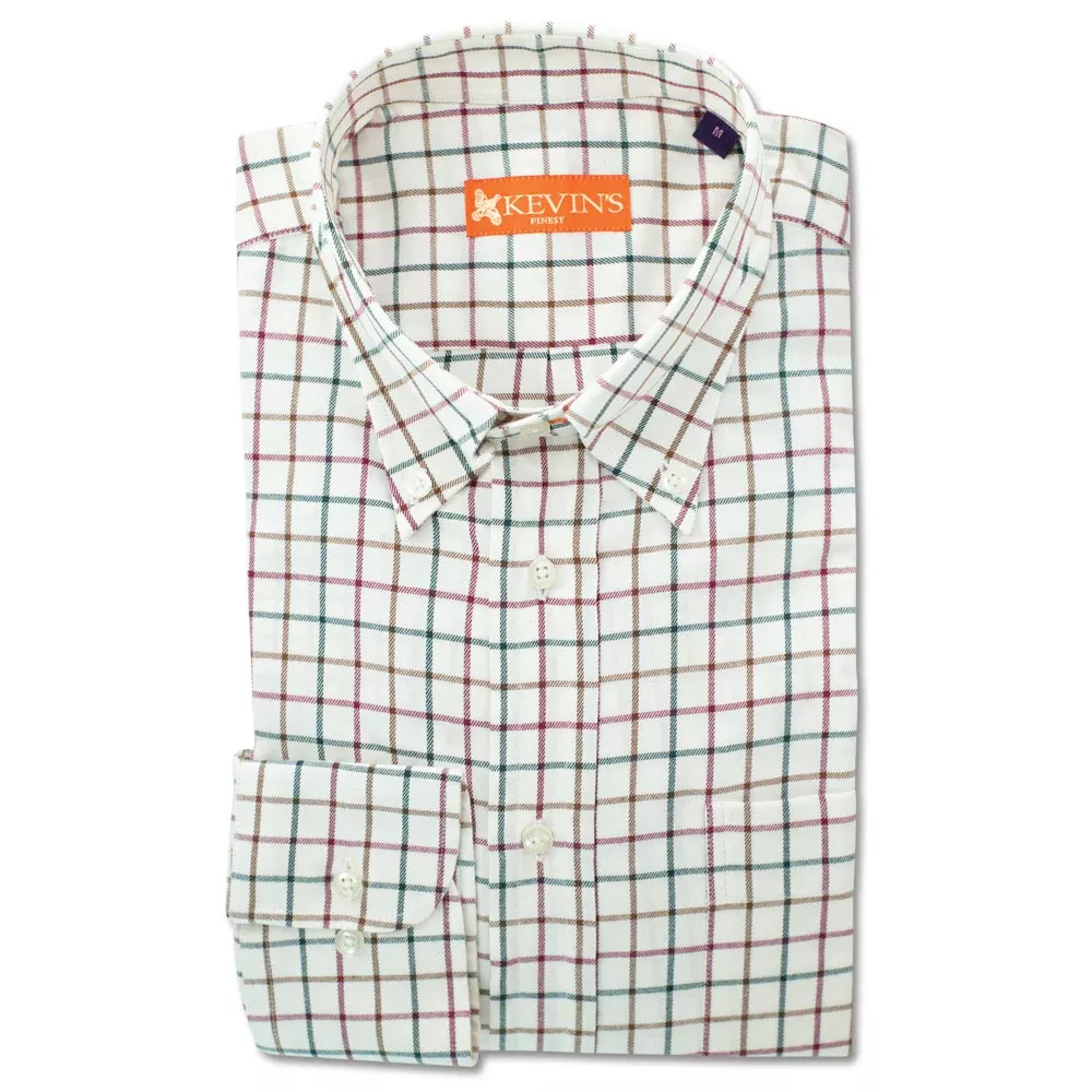 Kevin's Finest Men's Burgundy Teal Woven Cotton Shirt
