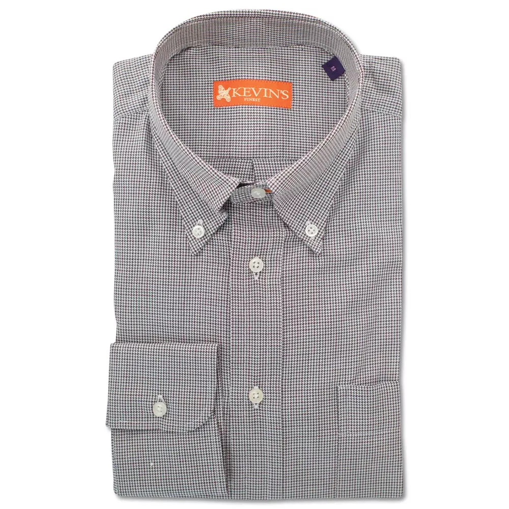 Kevin's Finest Men's Houndstooth Woven Cotton Shirt