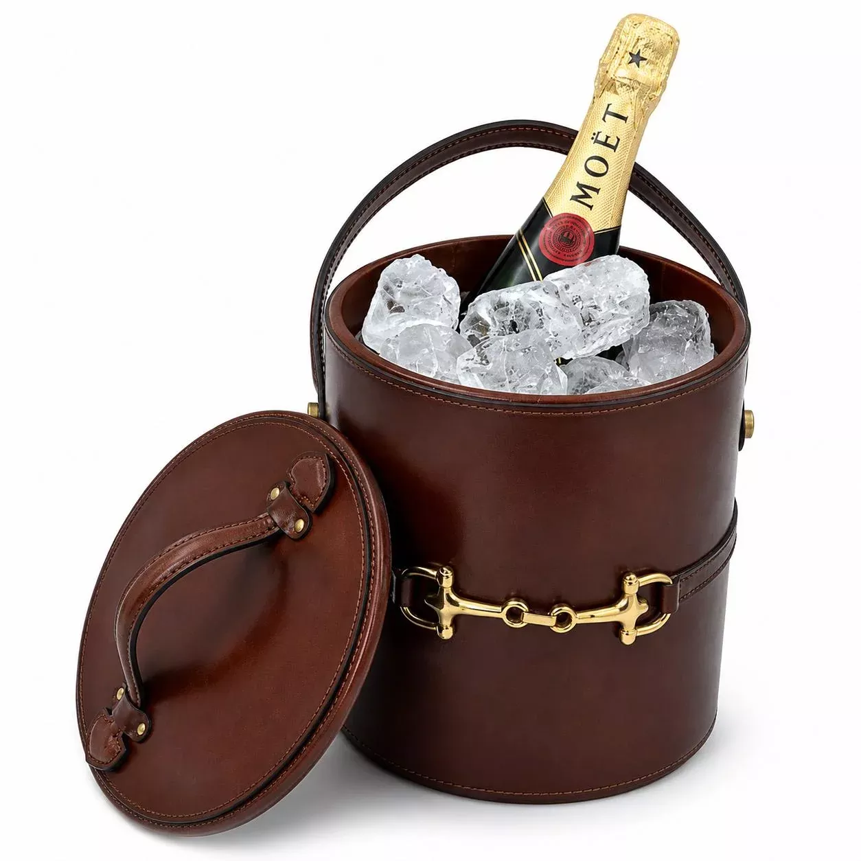 Kevin's Leather and Stainless Steel Ice Bucket