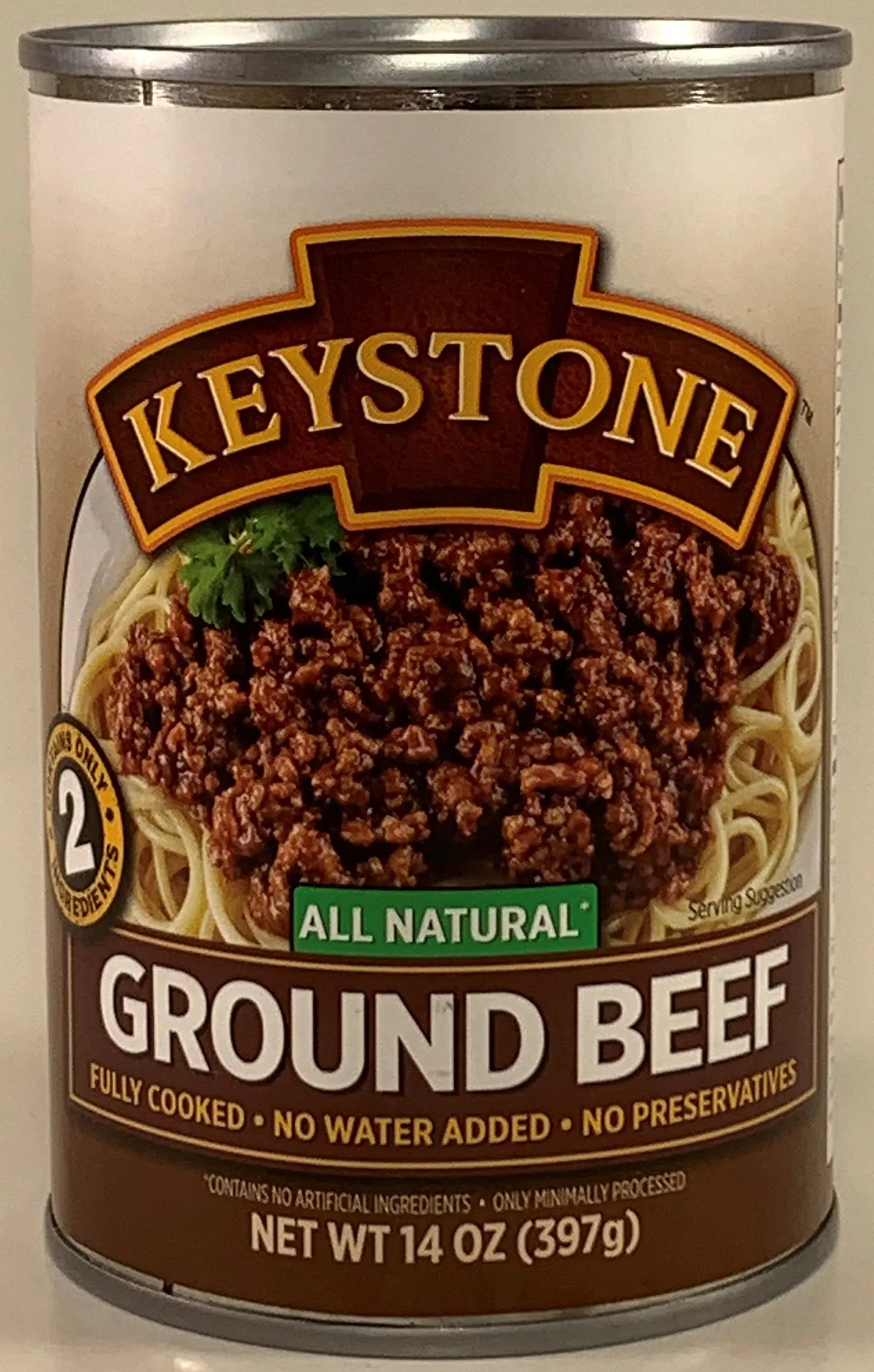 Keystone Meats All-Natural Canned Ground Beef 14oz Cans - Pack of 4