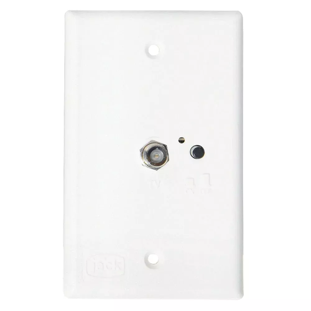 KING Jack PB1000 TV Antenna Power Injector Switch Plate – White