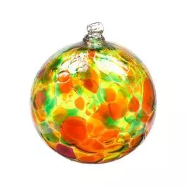 Kitras Art Glass Calico Orb – Autumn Leaves
