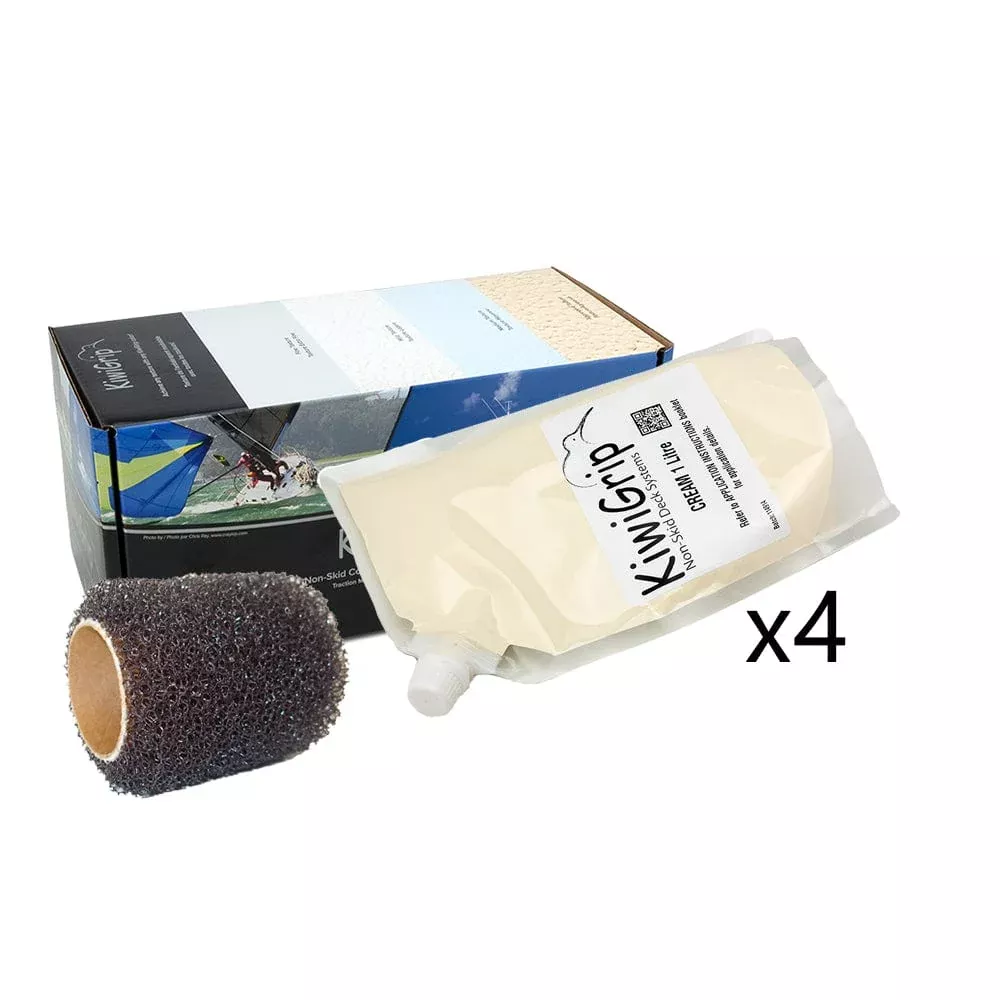 KiwiGrip 4 – 1 Liter Pouches – Cream w/4 Roller