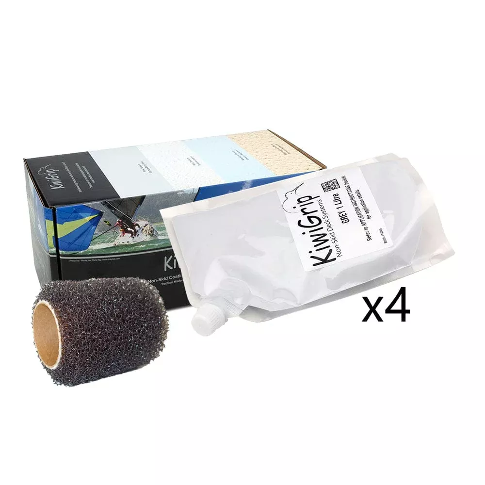 KiwiGrip 4 – 1 Liter Pouches – Grey w/4 Roller