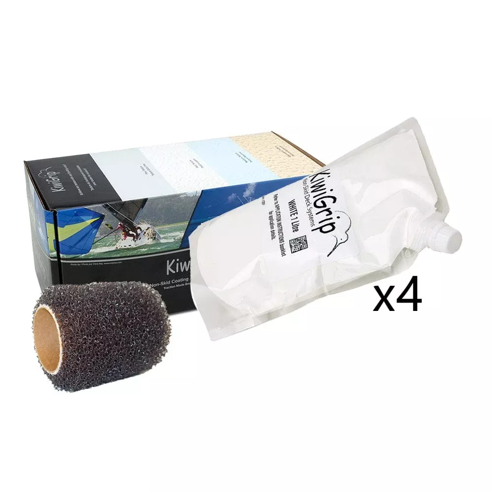 KiwiGrip 4 – 1 Liter Pouches – White w/4 Roller