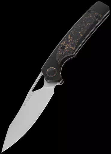 Kizer Ara Gold Flake Carbon Fibre Folding Knife