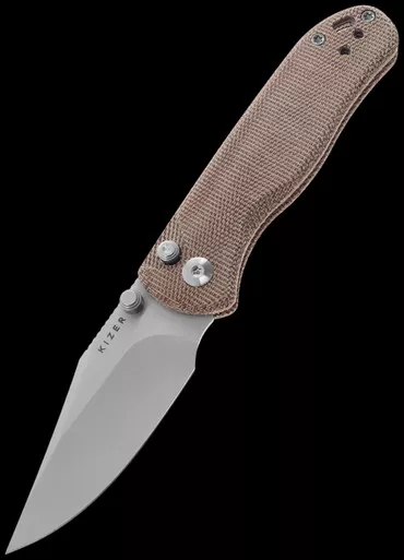 Kizer Drop Bear 2 Brown Micarta Folding Knife