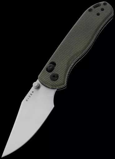 Kizer Drop Bear 2 Green Micarta Folding Knife