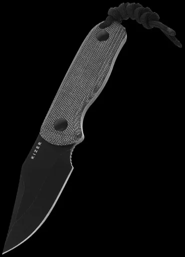 Kizer Drop Bear Micarta Black Fixed Blade