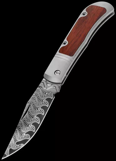 Kizer Trestle Damast Mkuruti Folding Knife