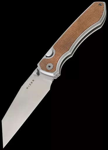 Kizer Wharning Brown Micarta Folding Knife