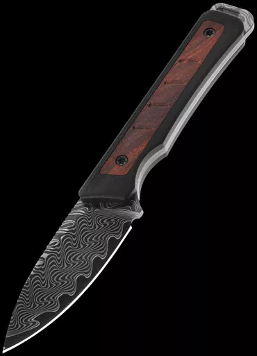 Kizer Whiskey Jack Mkuruti Wood Damascus Fixed Blade