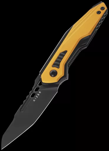 Kizer Zero Titanium Yellow Black Folding Knife