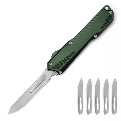 Klaken J366 Green Aluminum 440 Utility Folding Knife