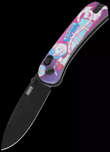 Knafs Lander 3 Cosmo Kitty Crew G10 Blackwashed Folding Knife