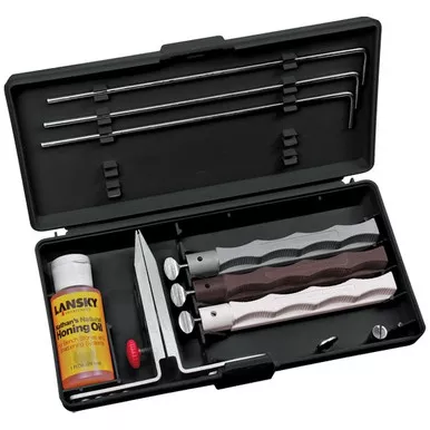 Lansky Sharpeners LKNAT Natural 3-Stone Arkansas System
