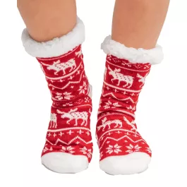 Lazy One Women's Plush Sock - Nordic Moose