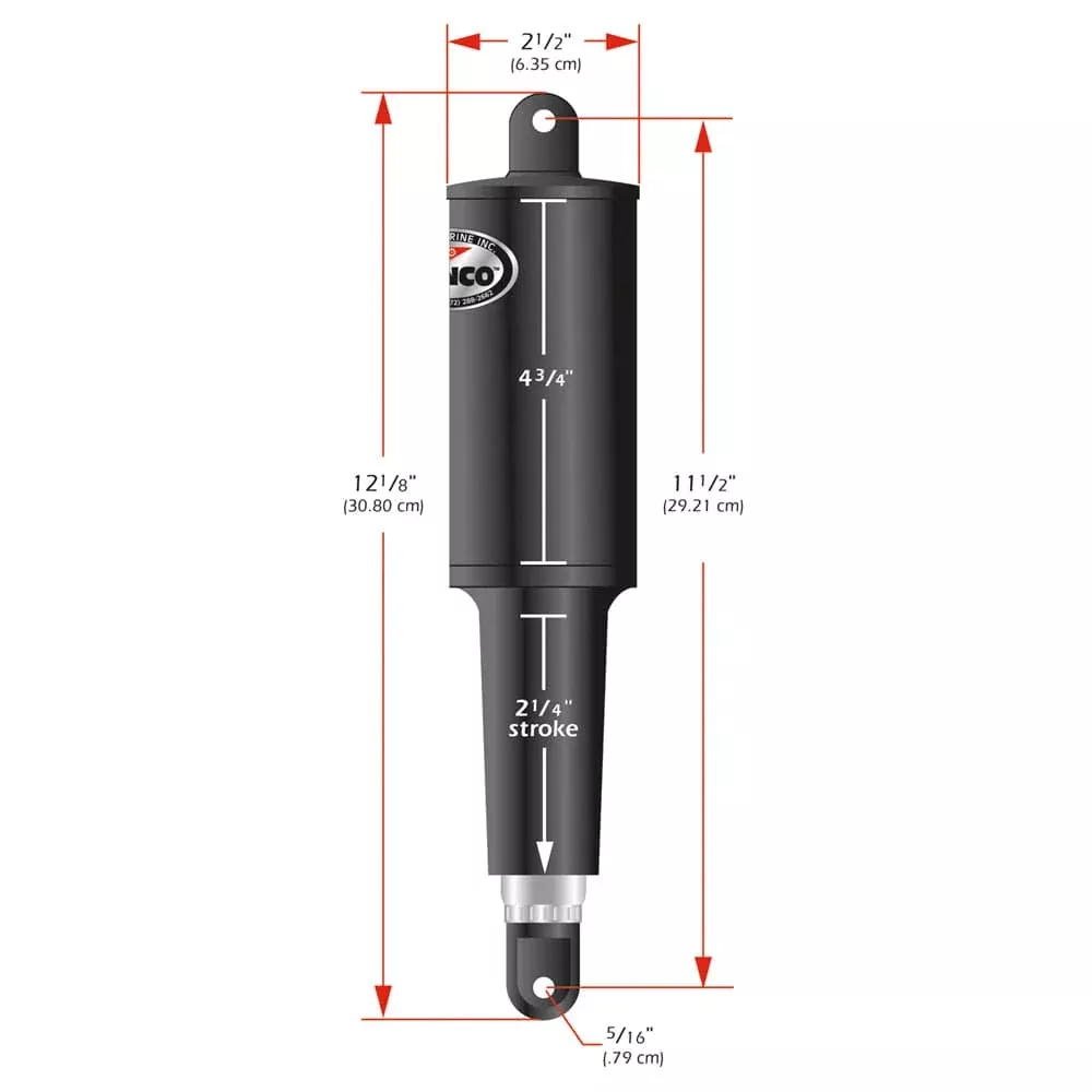 Lenco 101 Standard Actuator – 12V – 2-1/4″ Stroke