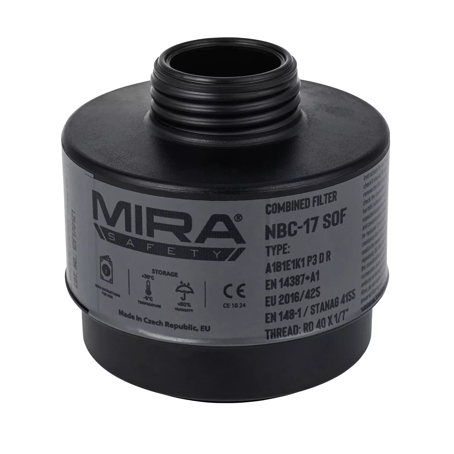 Lightweight CBRN Gas Mask Filter NBC-17 SOF 40mm Thread – 10 Year Shelf Life