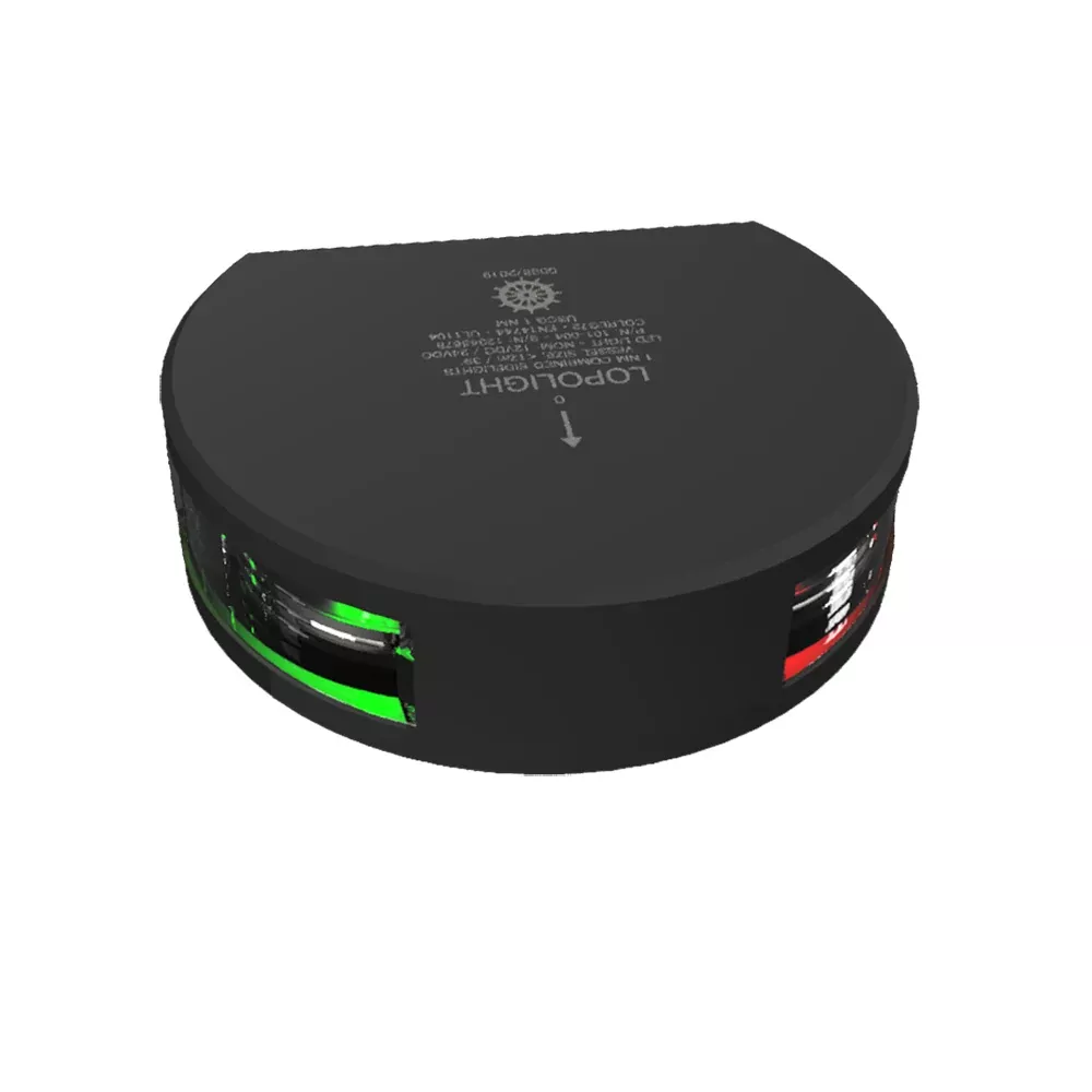 Lopolight Series 101-004 StarboardPort Side Light – 1NM – Vertical Mount – Green/Red – Black Housing[101-004-B]